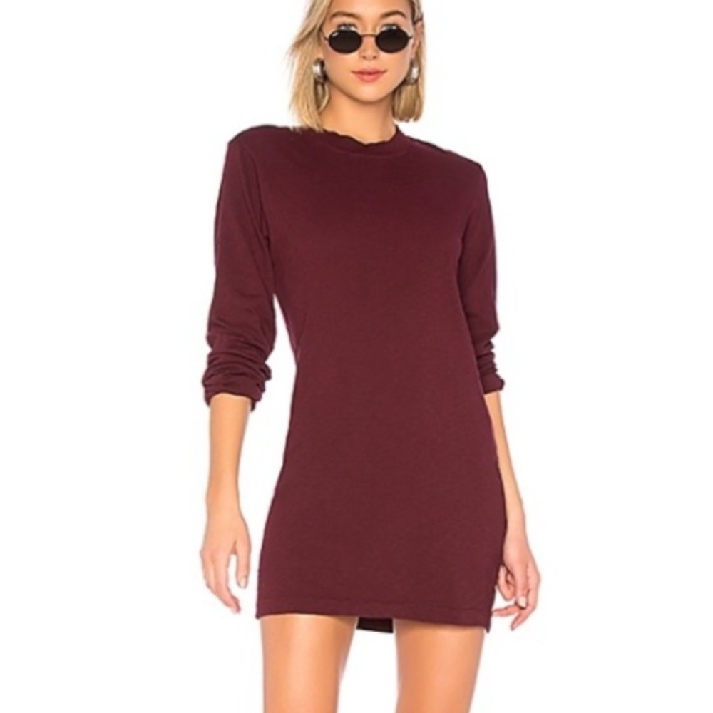 Cotton Citizen Burgundy Long Sleeve Mini Dress Size Large